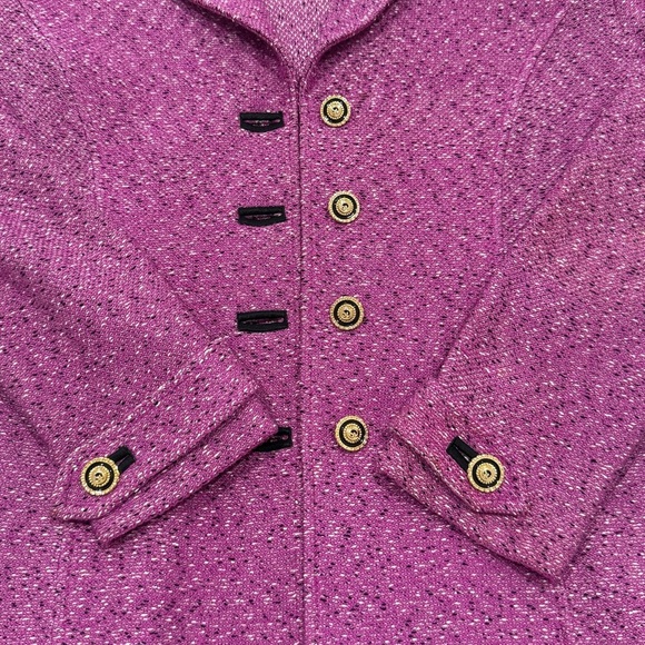 St. John Collection by Marie Gray Santana Jacket 8 Purple Tweed Blazer Vintage - Picture 8 of 15
